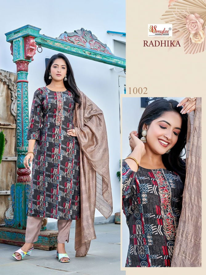 Radhika By Smylee 1001 To 1006 kurti With Bottom Dupatta Exporters In India